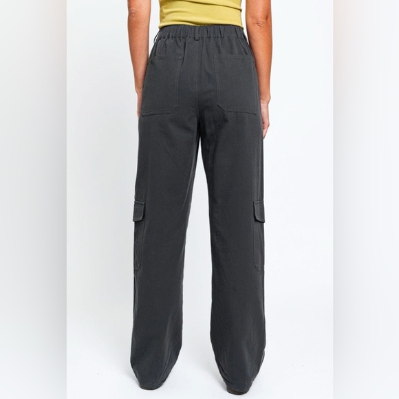 Tasha Apparel High Waisted Wide Leg Cargo Pants with Pockets - Picture 6 of 10